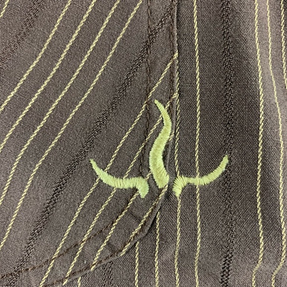 PrAna Brown Short Sleeve Button Front Shirt Size L - Picture 2 of 5